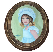 E. Teitelbaum Painting Of An Unknown Girl Oil Painting On Canvas Framed 8x10 picture