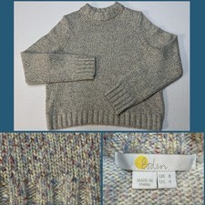 Boden Confetti Marled Mock Neck Pullover Cropped Cozy Sweater Sz 4 Chest 39” EUC picture