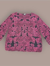 Alfani Pink Black Paisley Rhinestone Bell Sleeve Blouse XL Y2K picture