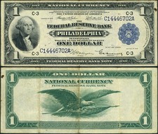 FR. 715 $1 1918 Federal Reserve Bank Note Philadelphia VF+ picture