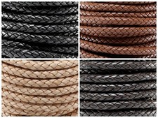 Premium Genuine Round Bolo Braided Leather Cord Rope String Lace 10MM 2/5