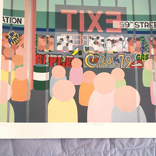 59th Street New York City People Scene Print on Paper, Signed & Numbered picture