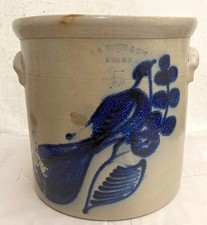 Antique 19th C. Whites Utica Stoneware 5 Gallon Crock  picture