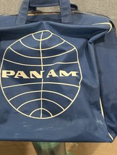 Vintage 1960s Pan Am Globe Tote Carry On Travel Bag, Crew Cabin Flight Attendant picture