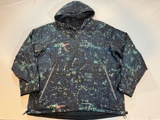 Nike Men's Black/Multicolor Cityscape Reversible Hooded Full-Zip Windbreaker XXL picture