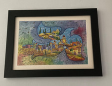 Ketti Camus  ''Dove of Piece” On Paper Nicely Framed And Matted - Signed on Back picture