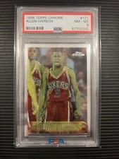 Topps 1996 Topps Chrome Allen Iverson Rookie #171 PSA 8 76ers NBA Card picture