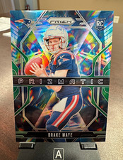 Panini 2024 Prizm Football Prizmatic Drake Maye Rookie RC Green Prizm #2 picture