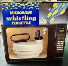 Vintage GHC MicroWave WHISTLING Tea Kettle 4 Cups - White MADE IN USA Open Box picture