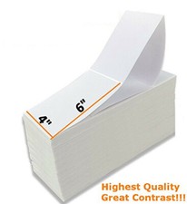 4000 4X6 FANFOLD DIRECT THERMAL SHIPPING LABELS 2 STACKS 2000 LABELS PER STACK picture