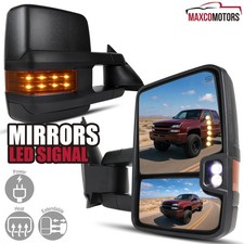 Fits 2003-2007 Chevy Silverado 1500 Power Heated+Amber LED Signal Tow Mirrors picture