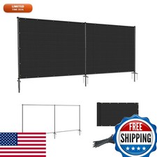 SunnyRoyal 6' x 12' Privacy Fence Screen Panel Black Freestanding No Dig picture