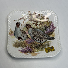 VTG Royal Adderley Bone China Game Birds Square Plate 4