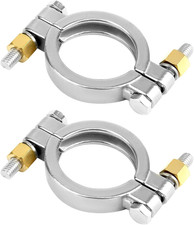 2 Pack 2” 304 Stainless Steel High Pressure Bolted Triple Sanitary Clamp 2” 2pcs picture