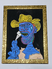 Pablo Picasso , Painting Oil On Canvas , signed stamped vintage. picture