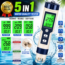 PH/TDS/EC/Salinity/Temperature 5 In 1 Digital Water Quality Meter Tester Tool US picture
