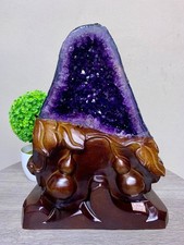 28.66LB Large Natural Amethyst Geode Cathedral Crystal Cluster Specimen Healing picture