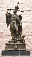 LARGE Hot Cast Genuine Bronze  Archangel ST Michael Statue Church Sanctuary Sale picture