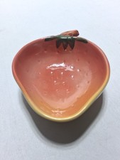 Vintage Strawberry Trinket Bowl Pottery/Ceramic Candy Dish MCMUnsigned picture