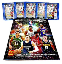 2021-2022 Panini NBA Sticker & Card Album + (5) Factory Sealed Packs picture