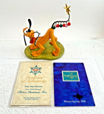 1996 Disney WDCC Pluto Helps Decorate Holiday Series MIB COA 5.5