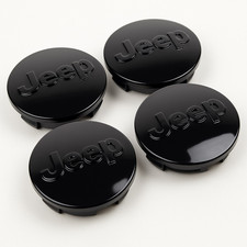 Jeep Set of 4 Black 63mm Wheel Center Caps – Grand Cherokee, Wrangler, Compass picture