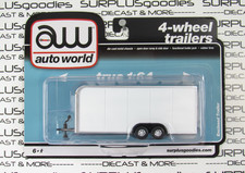 2026 Auto World 1:64 SURPLUSgoodies Exclusive: WHITE Car/Truck ENCLOSED TRAILER picture