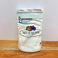 VINTAGE Fruit Of The Loom Men’s Briefs NOS USA SEALED 3 Pack Medium 34-36 *READ* picture