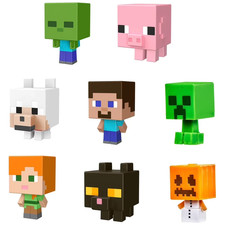 MineCraft Minis Mob Head  Mojang Studios Mattel Steve Alex Zombie Golem Wolf Pig picture