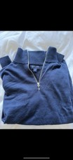 J.Crew Men’s Quarter 1/4 Zip Pullover Sweater – Blue – Size Medium Men’s picture