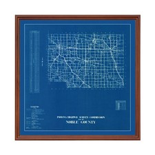 Old Map of Noble County, IN 1936 - Vintage Indiana Art picture
