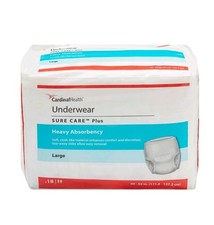 72 Cardinal Covidien Sure Care 1615A Adult Unisex Disposable Pull On Underwear L picture