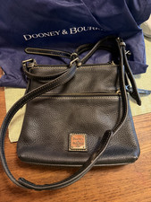Dooney & Bourke Black Pebbled Crossbody Bag &Wallet Set Red Lining Gold Hardware picture