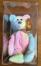 Ty Beanie Babies Groovy Pastel Tie-Dye Rainbow Bear Plush 1999 Vintage mint. picture