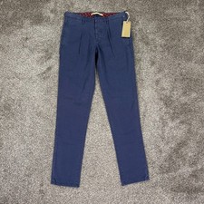 NEW Incotex Slacks 1951 Blue Slim Fit Chinos Pants Mens 32 Garment Dyed Casual picture
