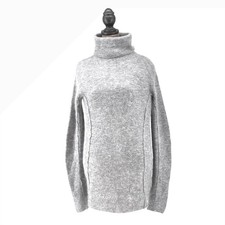 H&M Premium Mohair Wool Blend Grey Turtleneck Sweater Medium Luxurious Ribbed picture