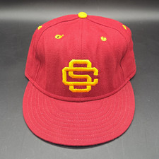 New Era MLB Pro Model Fitted Baseball Cap Red/Yellow Logo Men Size 7 1/4 picture
