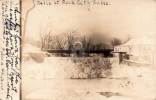 Winter Rock City Falls Milton NY Saratoga County RPPC Photo Postcard COPY picture