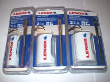 3pc LENOX ONE TOOTH ROUGH WOOD HOLE CUTTER HOLE SAW DRILL SET HIGH SPEED STEEL picture