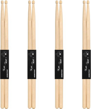 4 Pairs 5A Drum Sticks, Oval Wood Tip Non-Slip Drum Sticks | for Jazz Drum picture