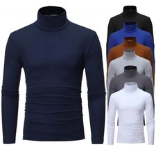 Mens Turtleneck Long Sleeve Shirt - Winter Pullover Sweater for Men picture
