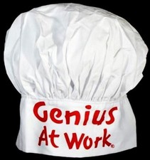 3 New Vintage style Genius At Work Chef hats Bbq midcentury retro Barbecue Party picture