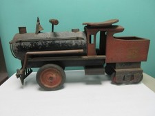 Antique 1920s Keystone RR Pressed Steel 6400 Ride On Locomotive Train Engine Toy picture
