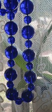 1920s Czech COBALT Blue Art Deco Glass NECKLACE Stunning  picture