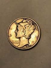 1936-P Mercury Silver Dime, Extra Fine circ., Lot K-43859, . picture