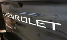 White Raised Tailgate letters Chevrolet Silverado 2019-2024 Inserts picture
