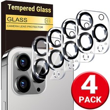 4Pcs For iPhone 18 17 16 15 14 13 12 11 Pro Max Tempered Glass Camera Protectors picture