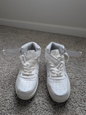 Nike Air Force 1 Mid White Mid Top Lace-Up Sneakers Style Code 314195 113 picture