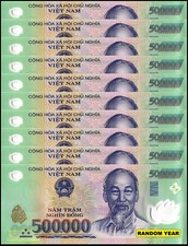 10 x Vietnam 500,000 Dong VND Banknote, UNC, Polymer USA SELLER  COA picture