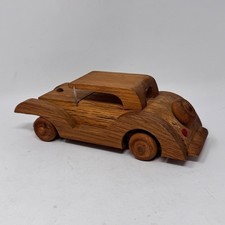 Vintage Hand-Carved Wooden Car Sculpture Folk Art picture
